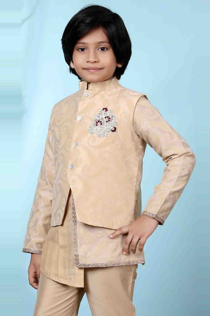 Beige Colour Handloom Silk Jacket BW1070129 A