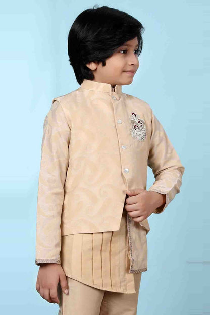 Beige Colour Handloom Silk Jacket BW1070129 B