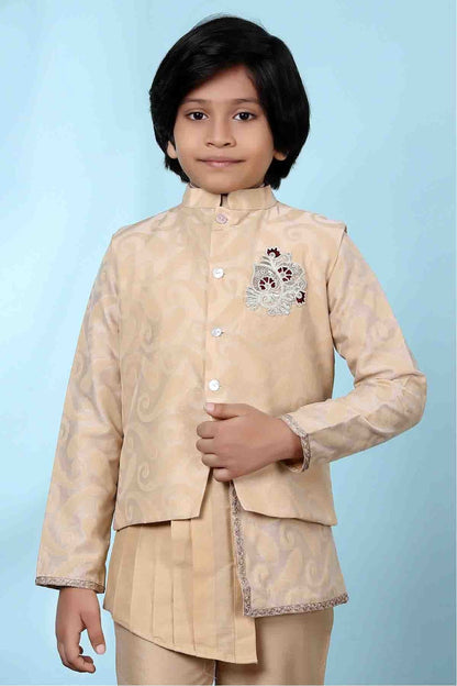 Beige Colour Handloom Silk Jacket BW1070129