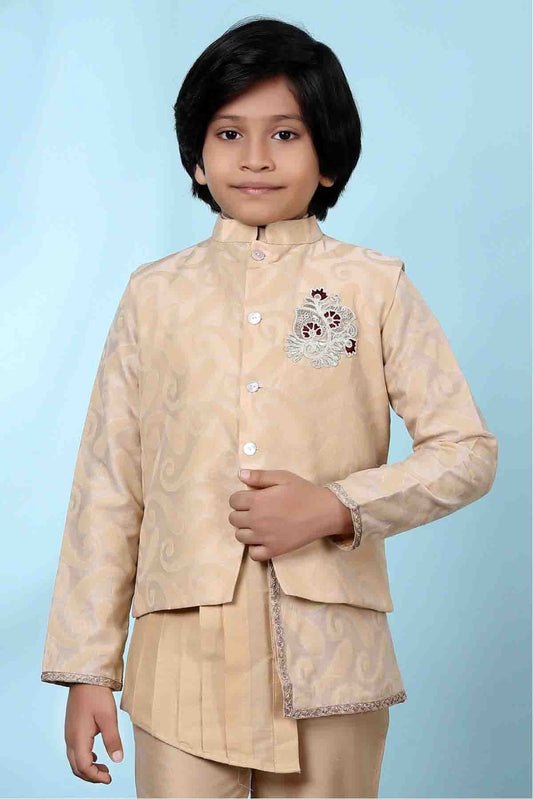 Beige Colour Handloom Silk Jacket BW1070129