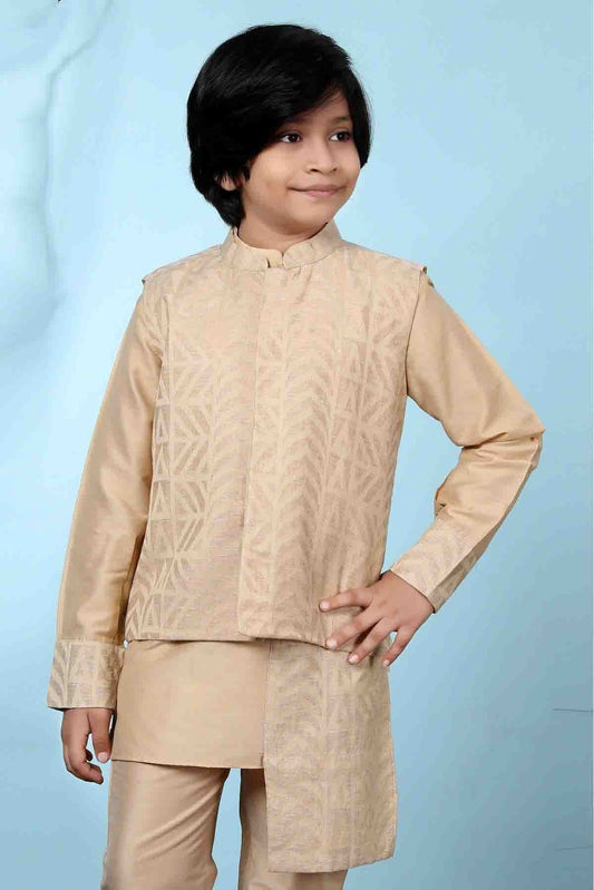 Beige Colour Handloom Silk Jacket BW1070130