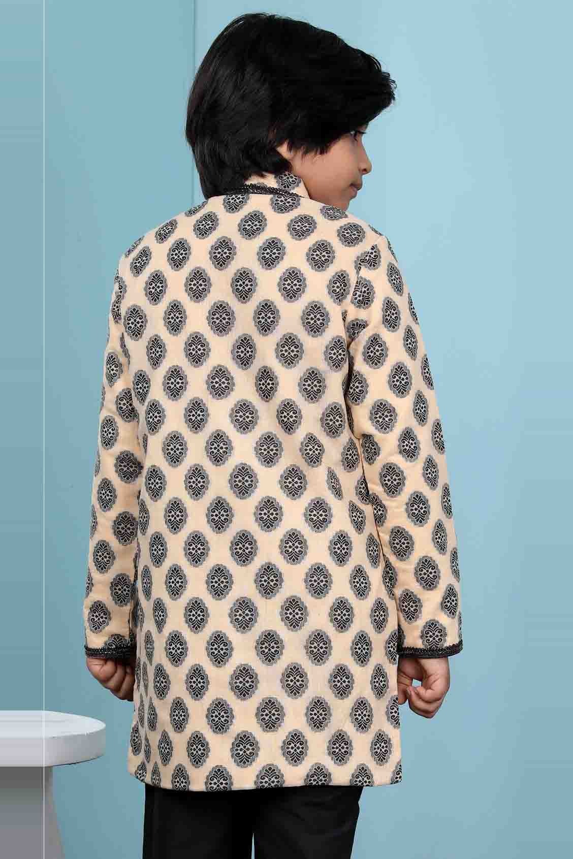 Beige Colour Handloom Silk Jacket BW1070140 C