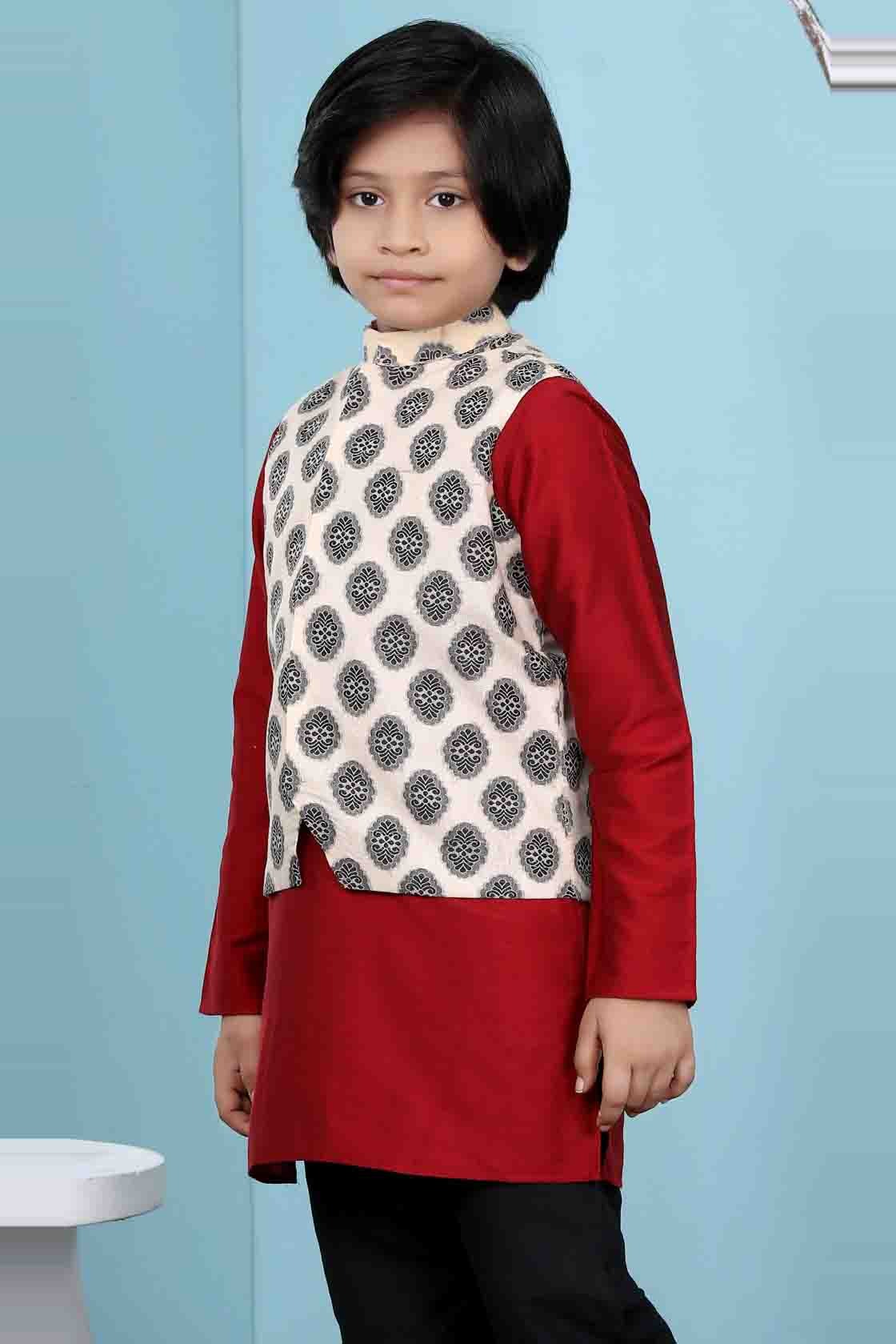 Beige Colour Handloom Silk Jacket BW1070141 A