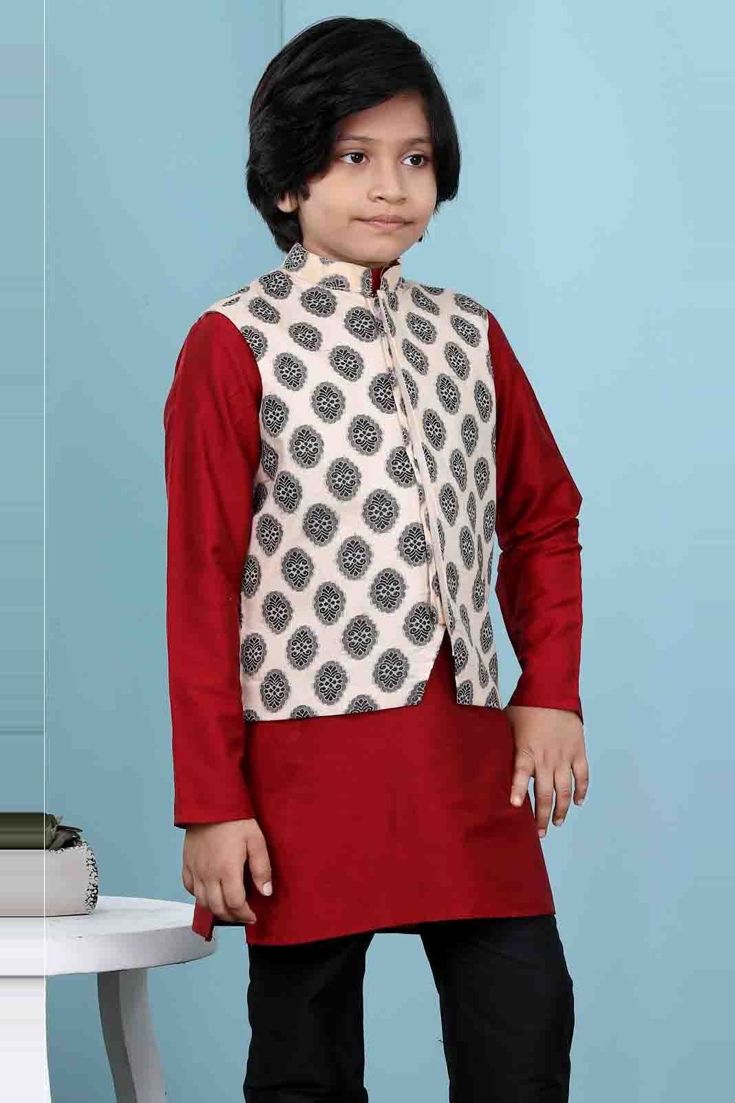 Beige Colour Handloom Silk Jacket BW1070141 B