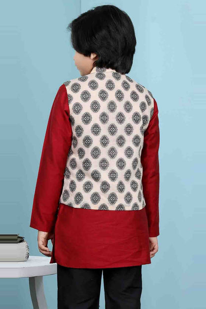 Beige Colour Handloom Silk Jacket BW1070141 C