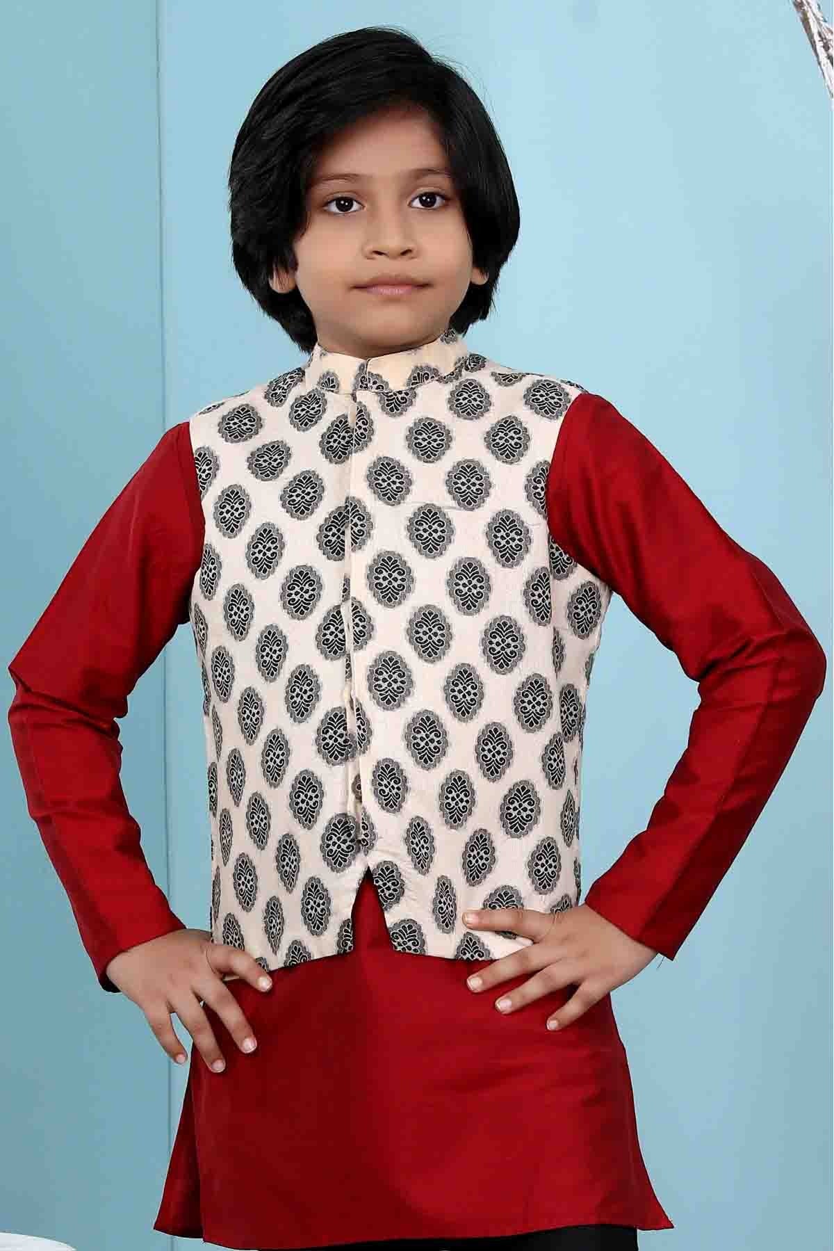 Beige Colour Handloom Silk Jacket BW1070141