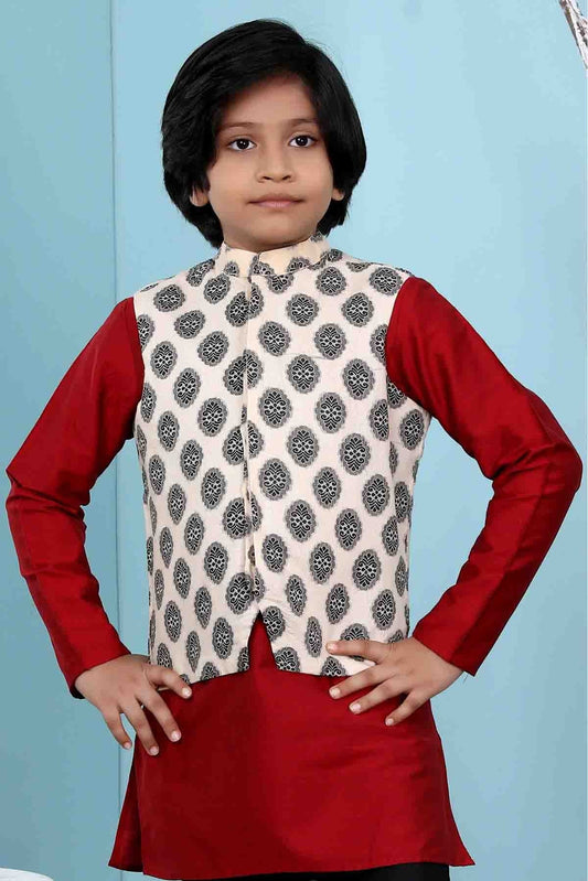 Beige Colour Handloom Silk Jacket BW1070141