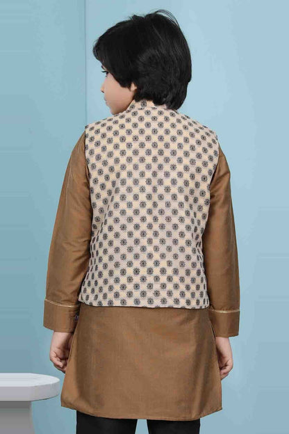 Beige Colour Handloom Silk Jacket BW1070144 C