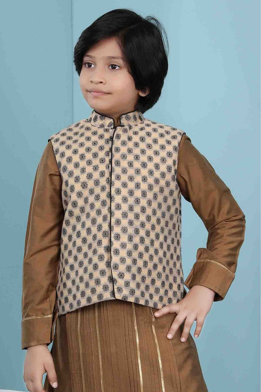 Beige Colour Handloom Silk Jacket BW1070144
