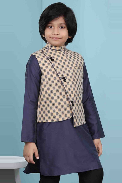 Beige Colour Handloom Silk Jacket BW1070145 B