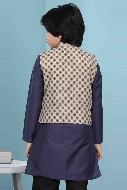 Beige Colour Handloom Silk Jacket BW1070145 C