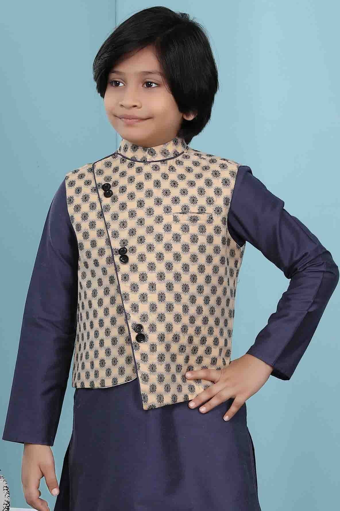 Beige Colour Handloom Silk Jacket BW1070145