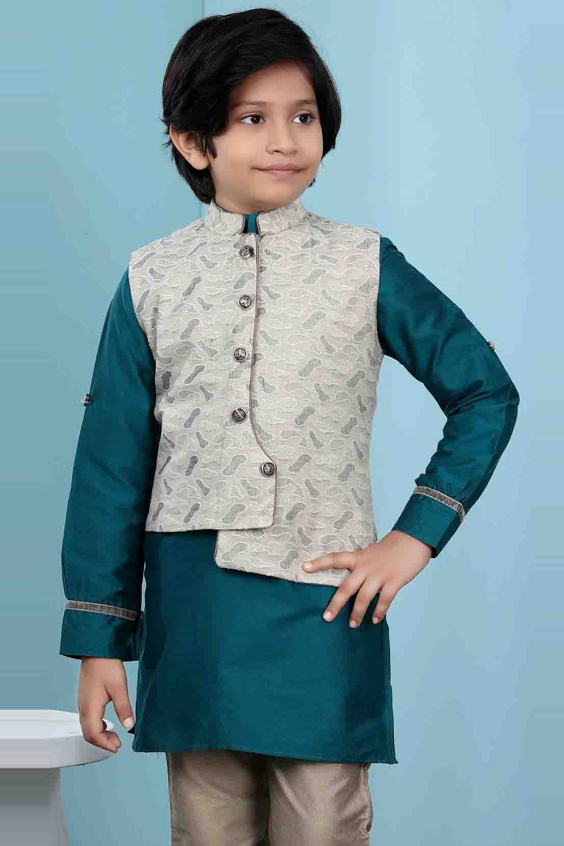Beige Colour Handloom Silk Jacket BW1070149 A