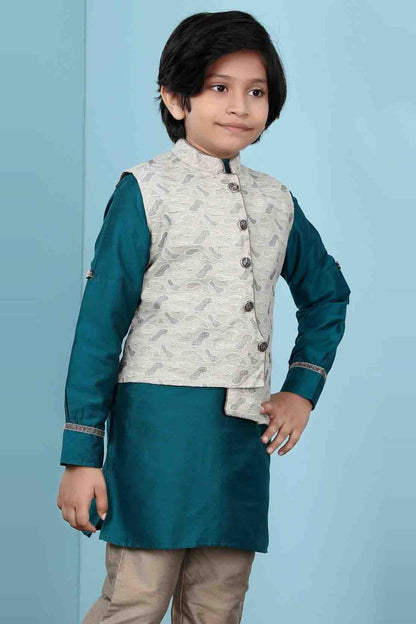 Beige Colour Handloom Silk Jacket BW1070149 B