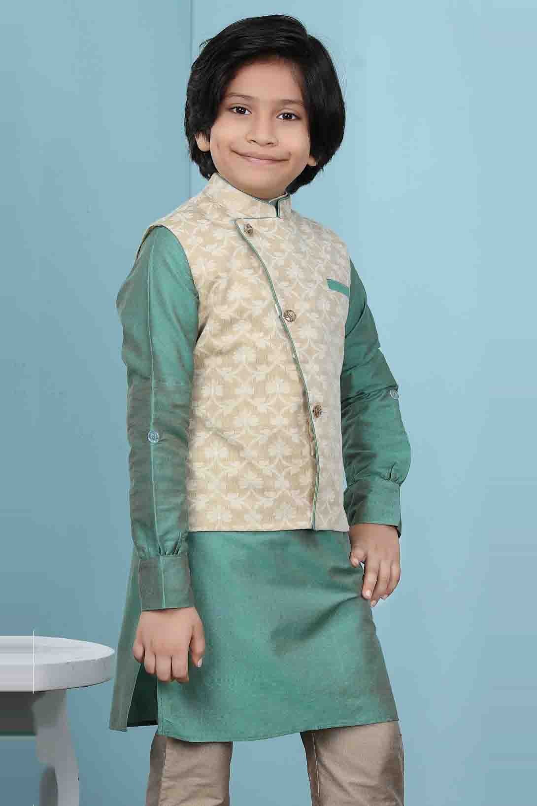 Beige Colour Handloom Silk Jacket BW1070152 A