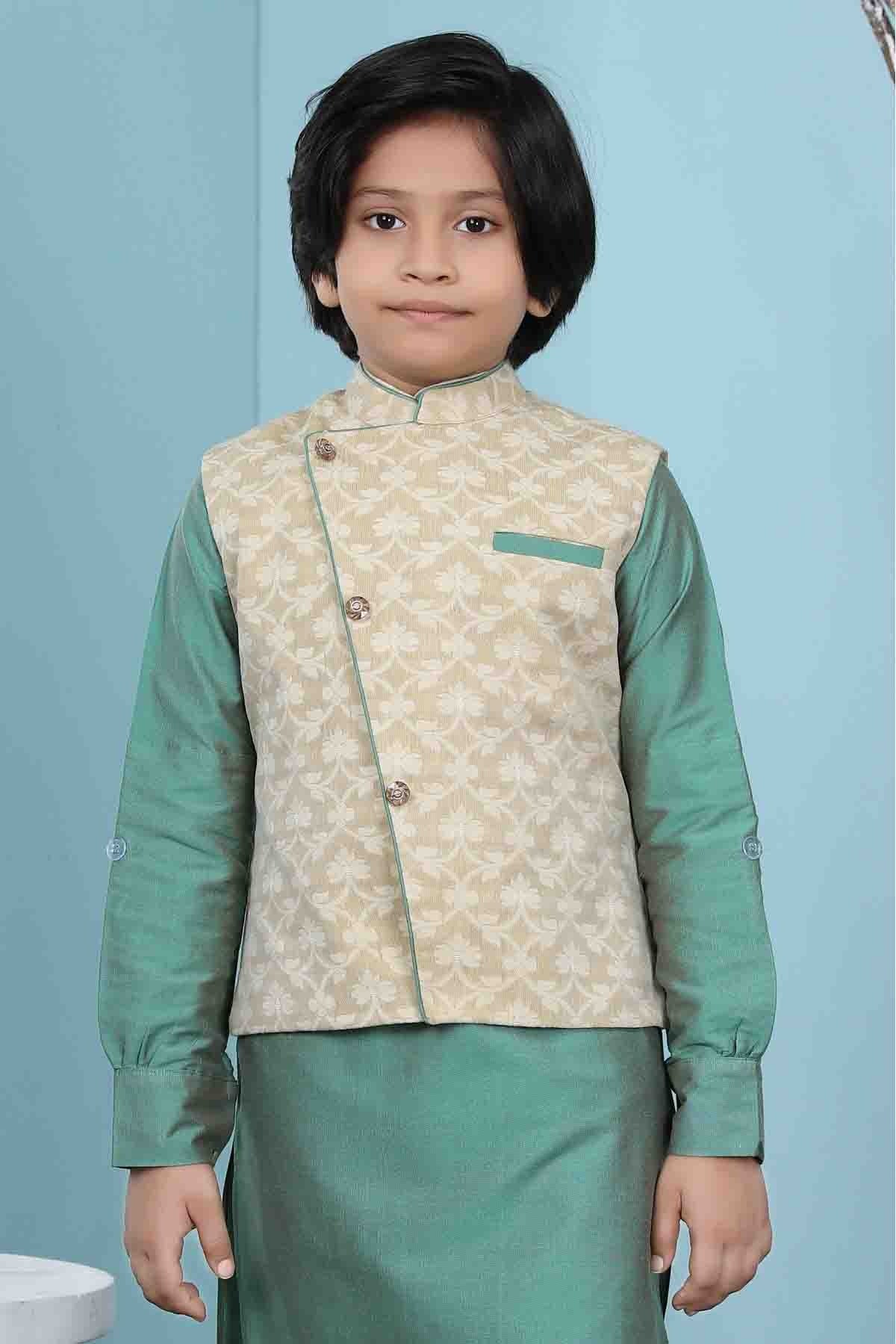 Beige Colour Handloom Silk Jacket BW1070152