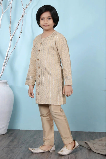 Beige Colour Handloom Silk Kurta Pajama BW1070071 A