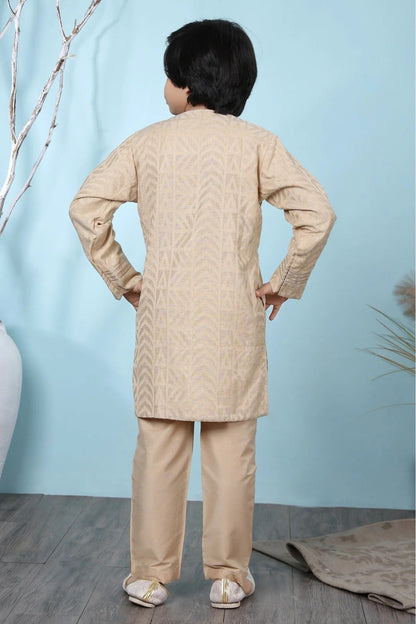 Beige Colour Handloom Silk Kurta Pajama BW1070071 C