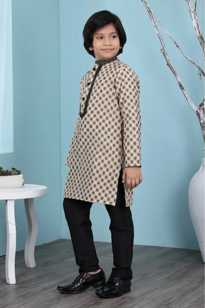 Beige Colour Handloom Silk Kurta Pajama BW1070083 A