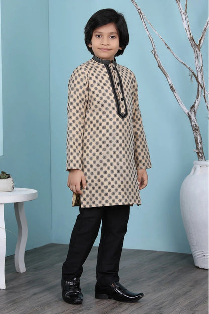 Beige Colour Handloom Silk Kurta Pajama BW1070083 B