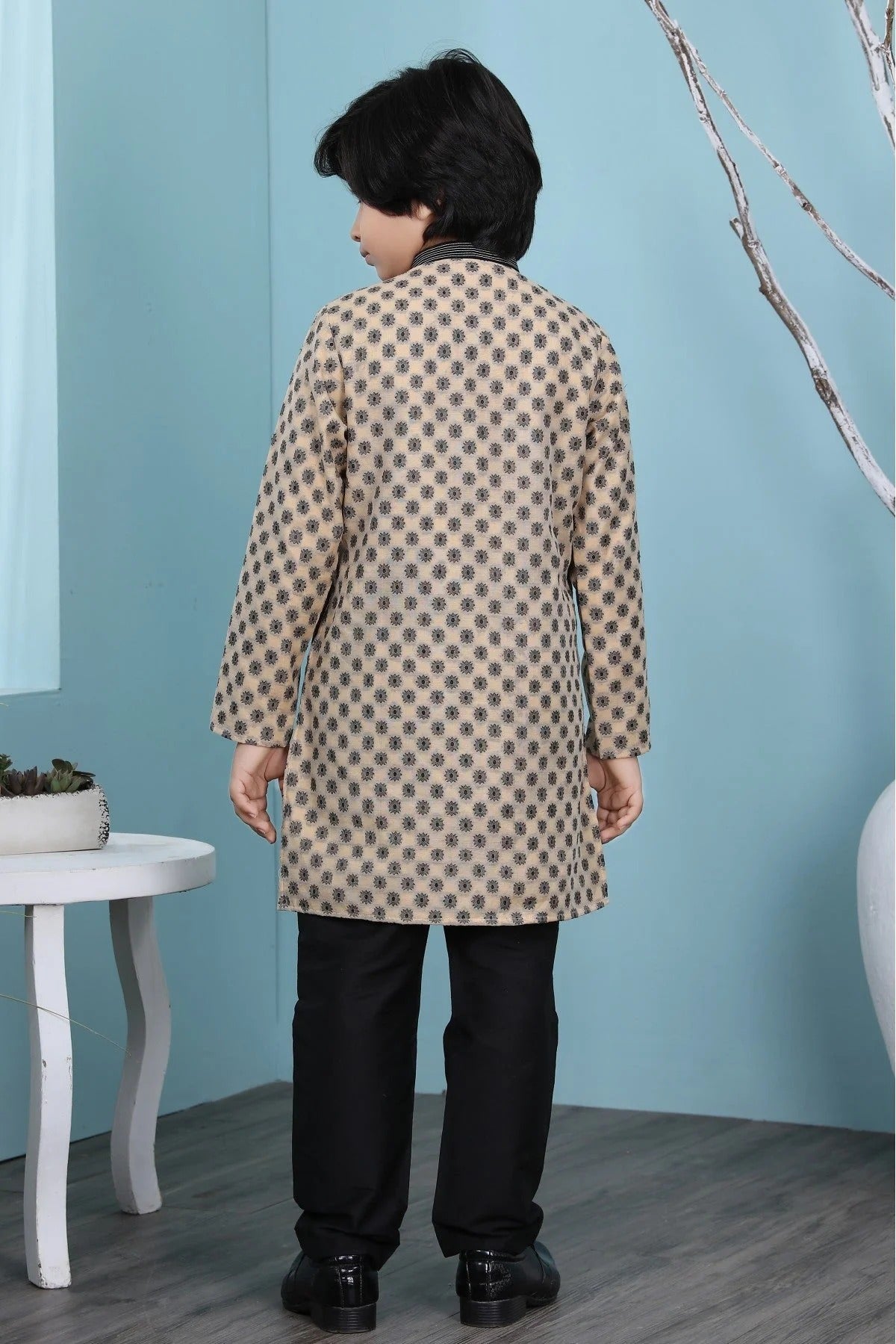 Beige Colour Handloom Silk Kurta Pajama BW1070083 C