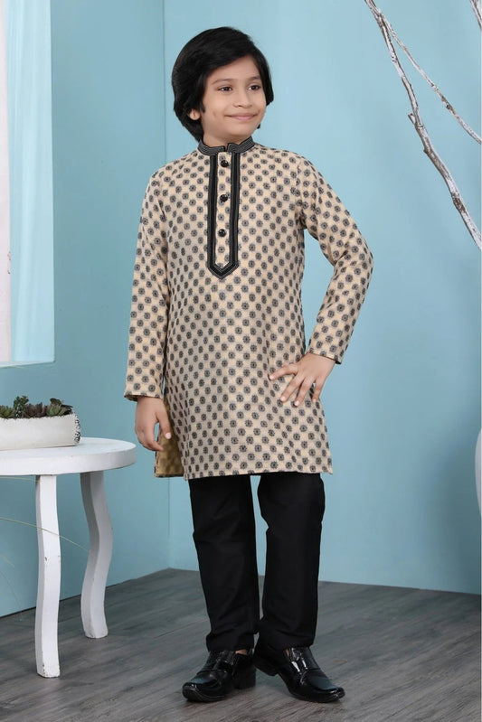 Beige Colour Handloom Silk Kurta Pajama BW1070083