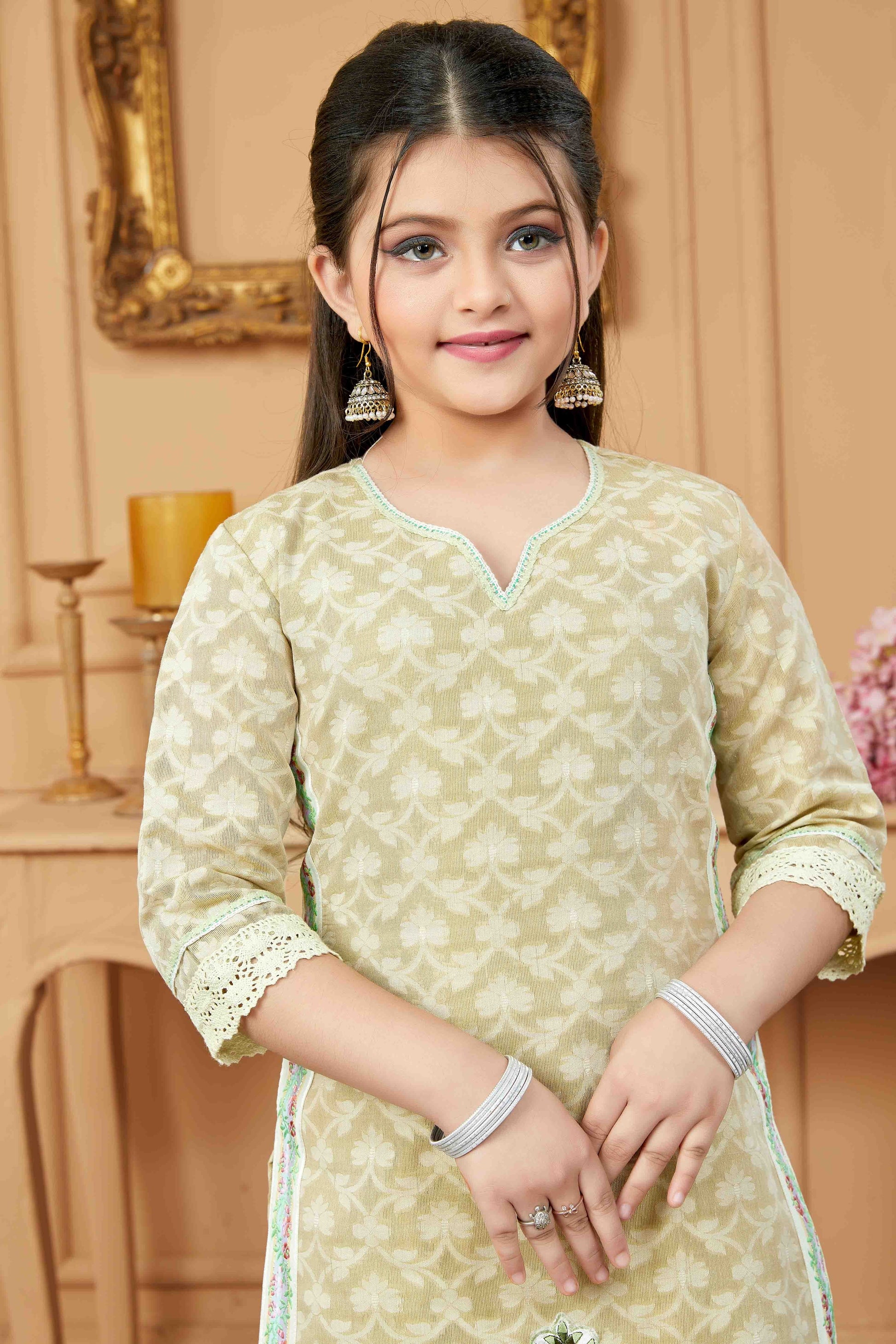 Beige Colour Handloom Silk Pant Style Suit GW1070784 B