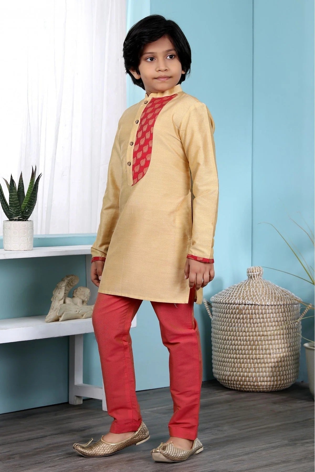 Beige Colour Handloom Silk Sherwani BW1070064 A