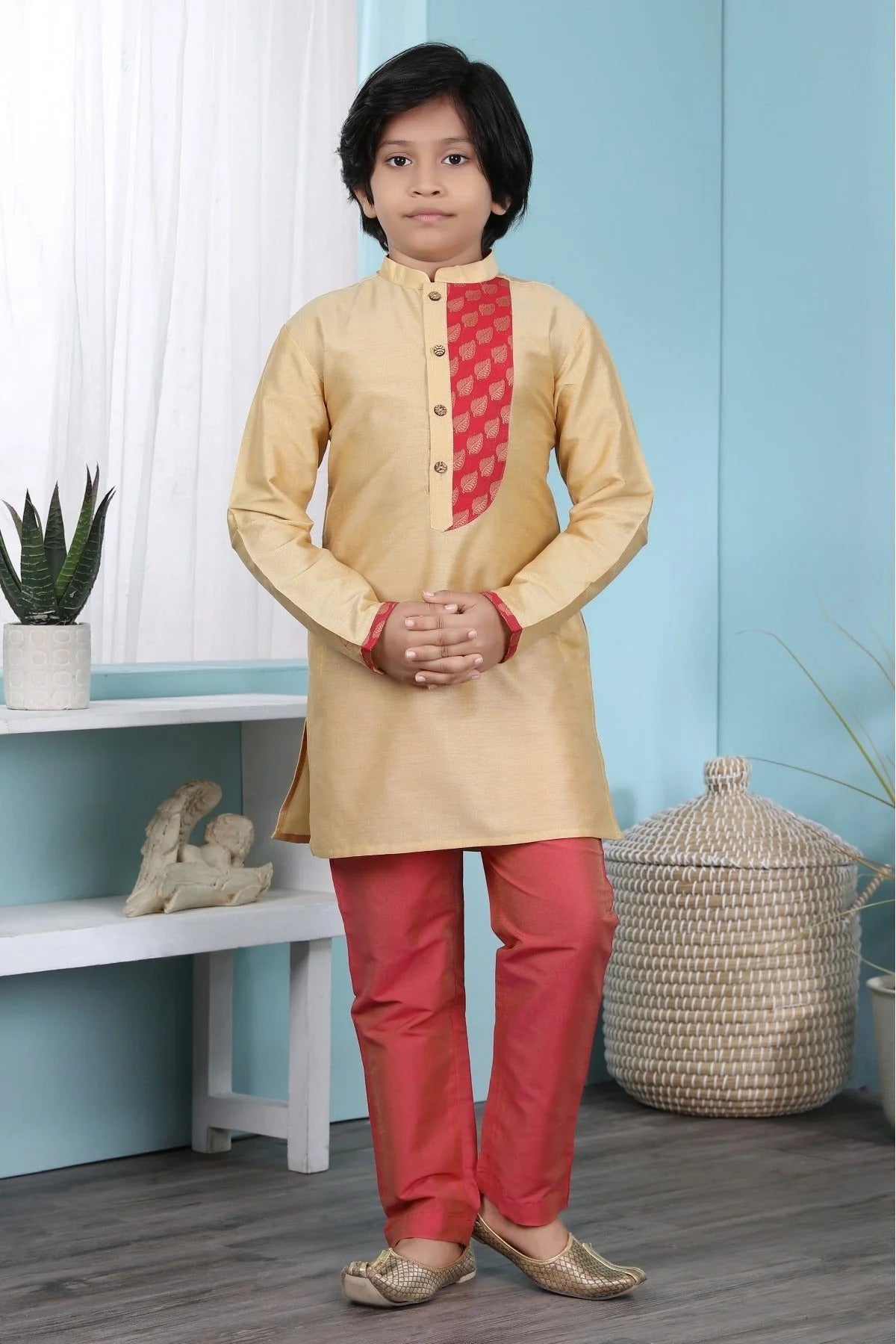 Beige Colour Handloom Silk Sherwani BW1070064