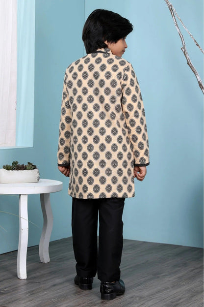 Beige Colour Handloom Silk Sherwani BW1070080 C