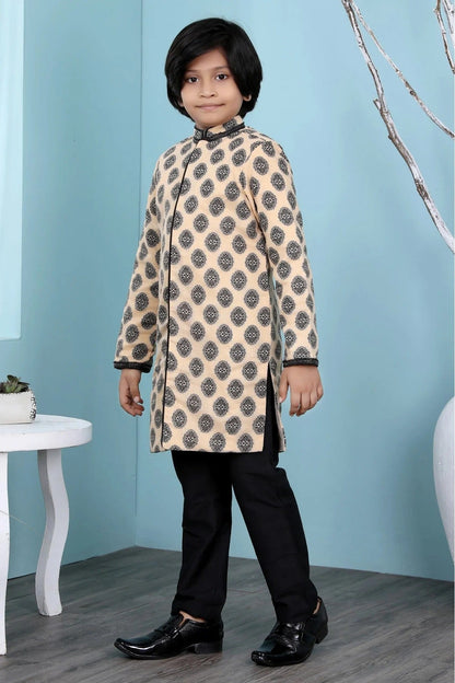 Beige Colour Handloom Silk Sherwani BW1070082 A