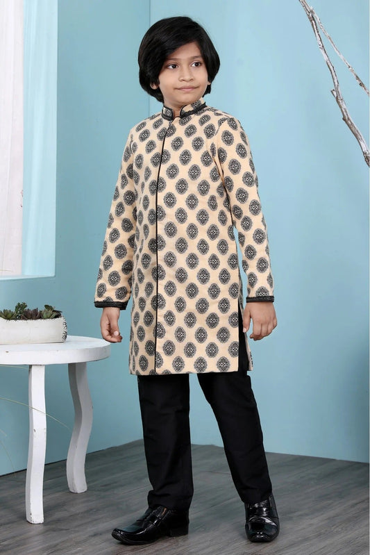 Beige Colour Handloom Silk Sherwani BW1070082