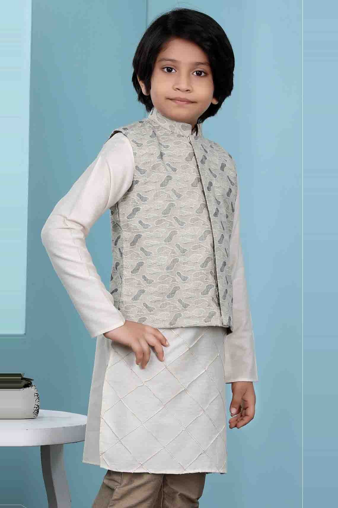 Beige Colour Jacquard Jacket BW1070148 B