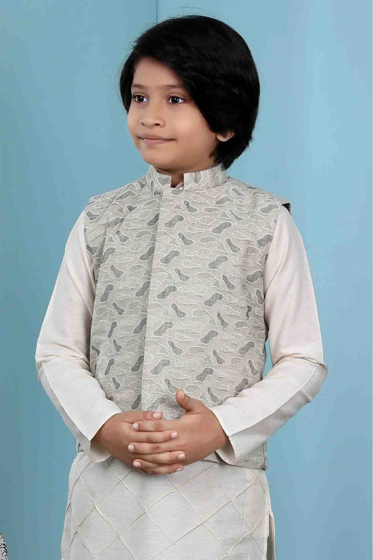 Beige Colour Jacquard Jacket BW1070148