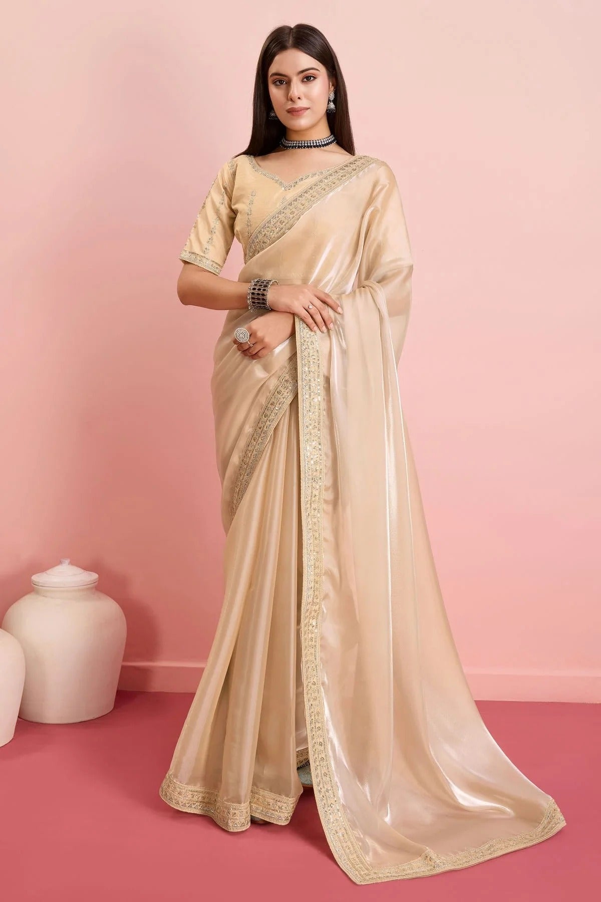Beige Colour Jimmy Choo Saree SD1110450