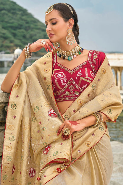 Beige Colour Kanjivaram Silk Designer Saree SD1111740 A