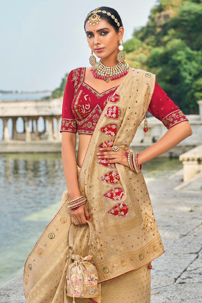Beige Colour Kanjivaram Silk Designer Saree SD1111747 A