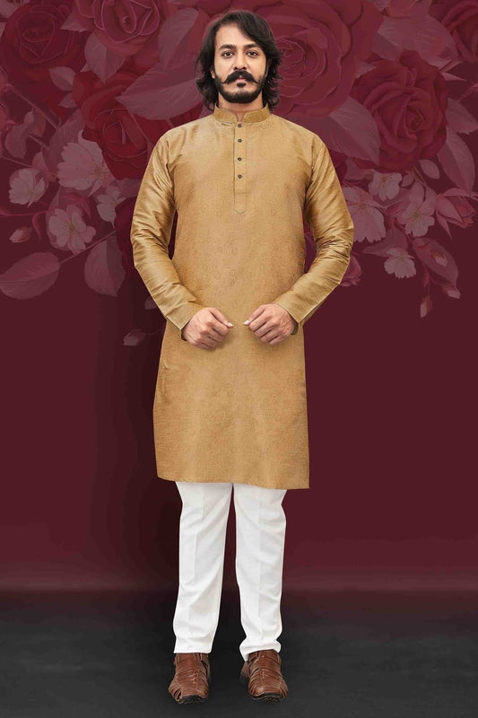 Beige Colour Kurta Pajama In Art Silk KP1210018