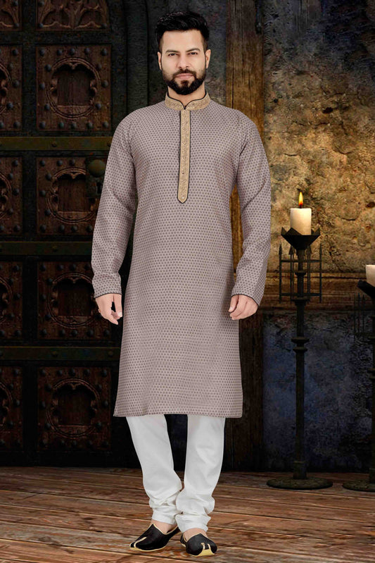 Beige Colour Kurta Pajama In Cotton KP1210113
