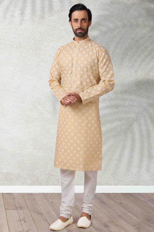 Beige Colour Kurta Pajama In Cotton KP1210119