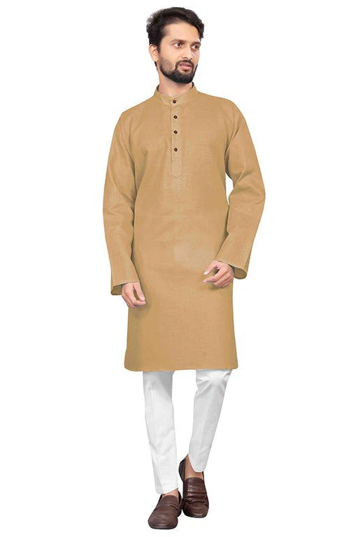 Beige Colour Kurta Pajama In Cotton KP1210209