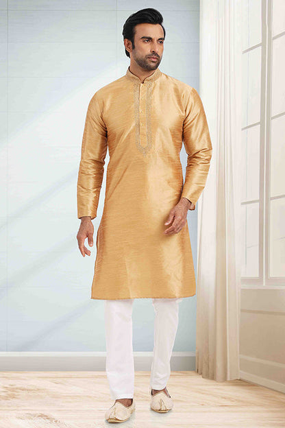 Beige Colour Kurta Pajama In Silk KP1210257