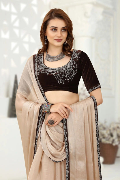 Beige Colour Organza Designer Saree LC1121352 A