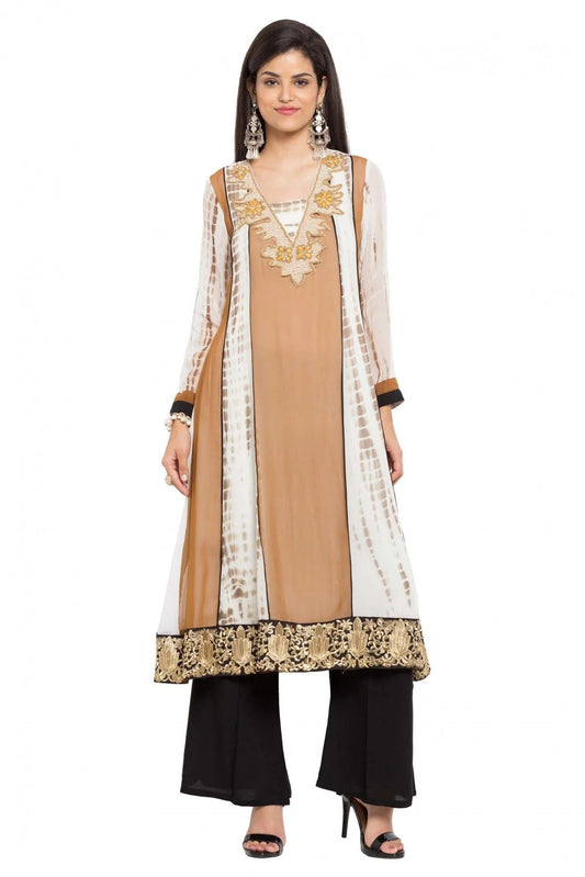 Beige Colour Plus Size Cotton Kurti KR1070430