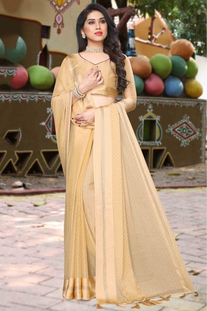 Beige Colour Satin Designer Saree SD1120592 A