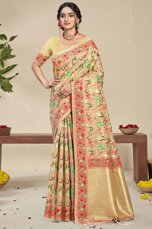 Beige Colour Silk Traditional Saree SD1102581