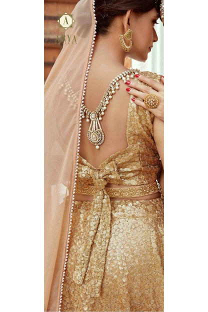 Beige Colour Soft Net Embroidery Lehenga Choli LC1080405 B