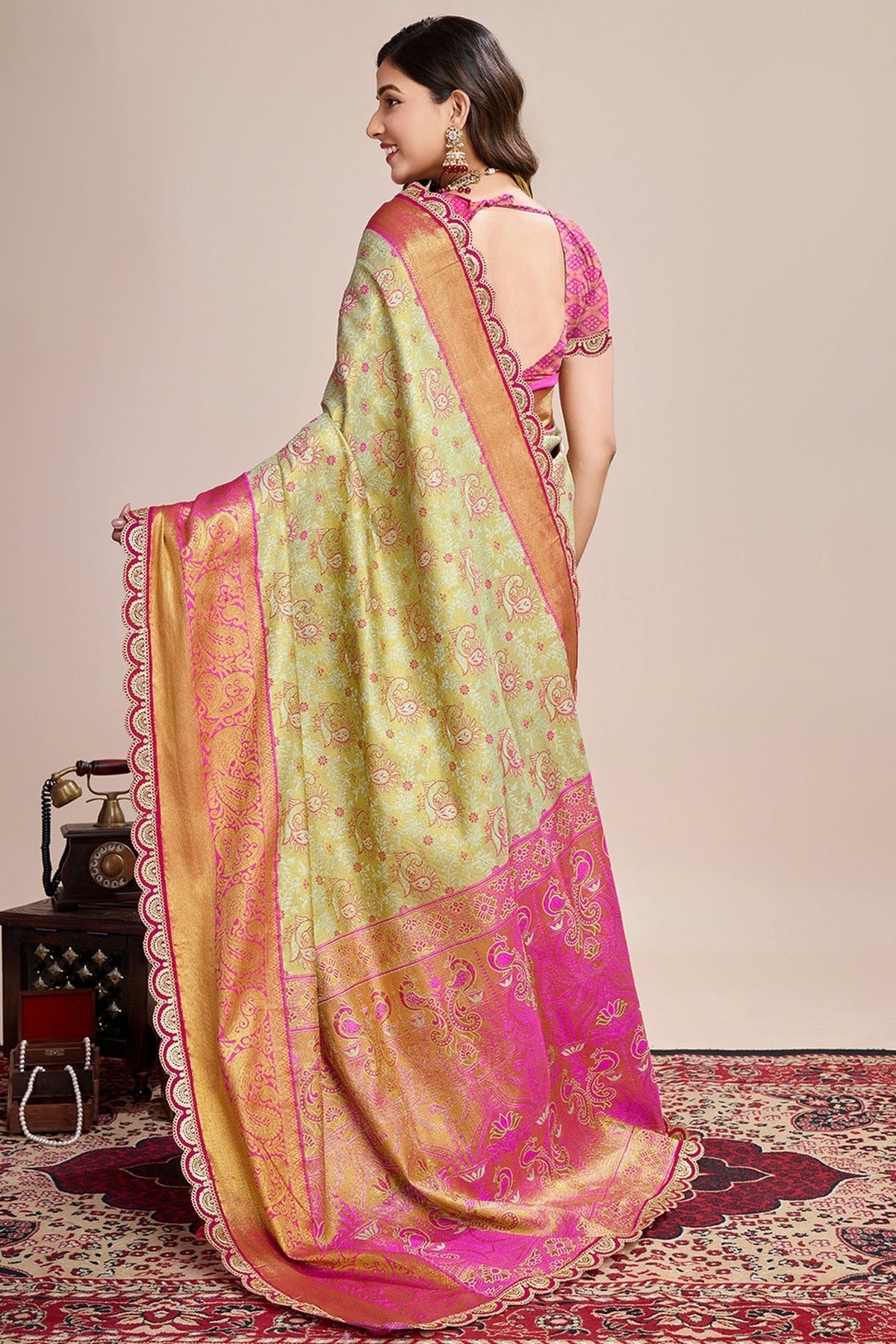 Beige Colour Soft Silk Saree SD1112759 A