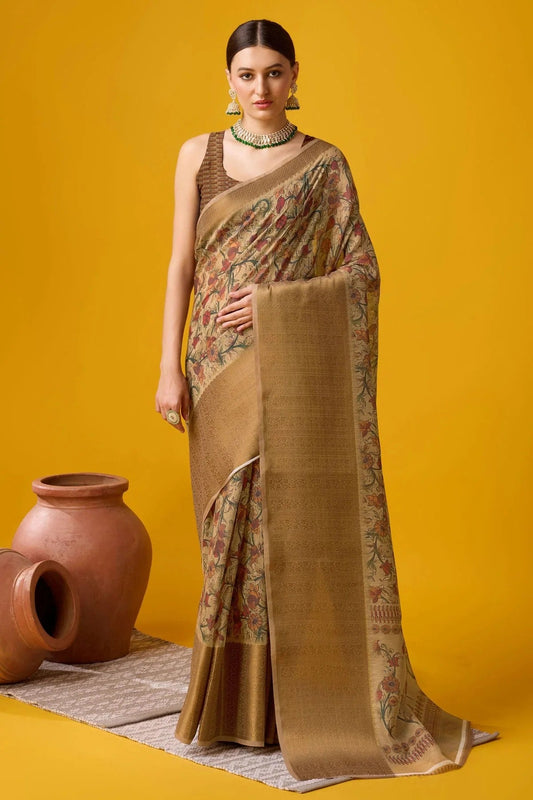 Beige Colour Woven Work Cotton Saree SD1102111