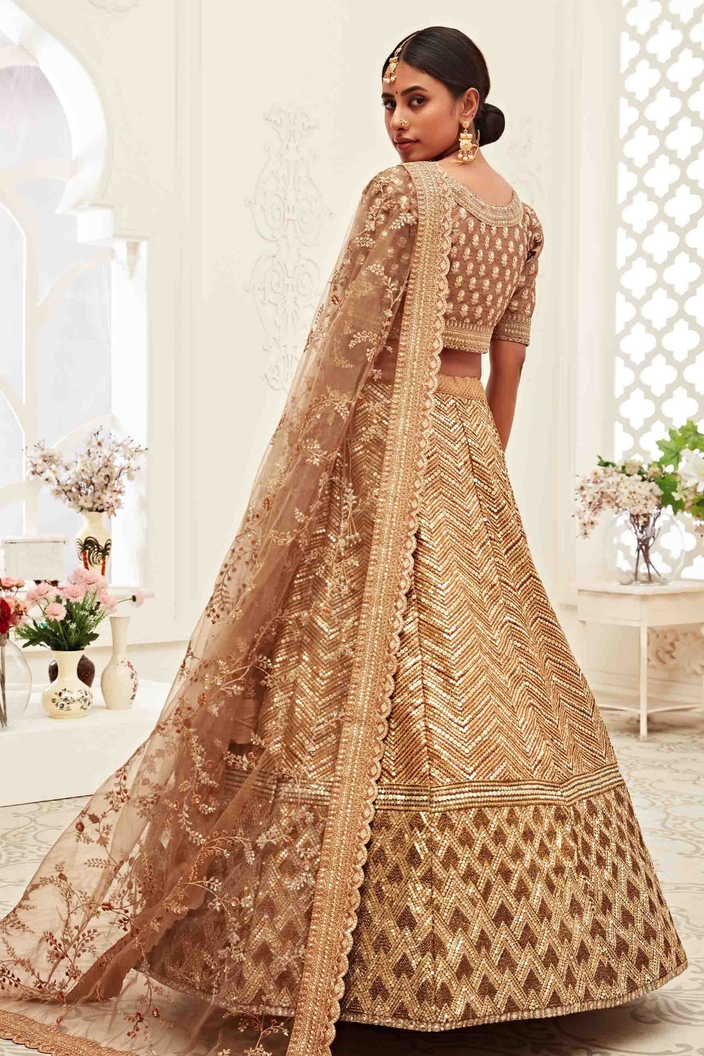 Beige Silk Designer Lehenga Choli LC1010154 A